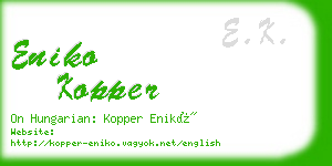 eniko kopper business card